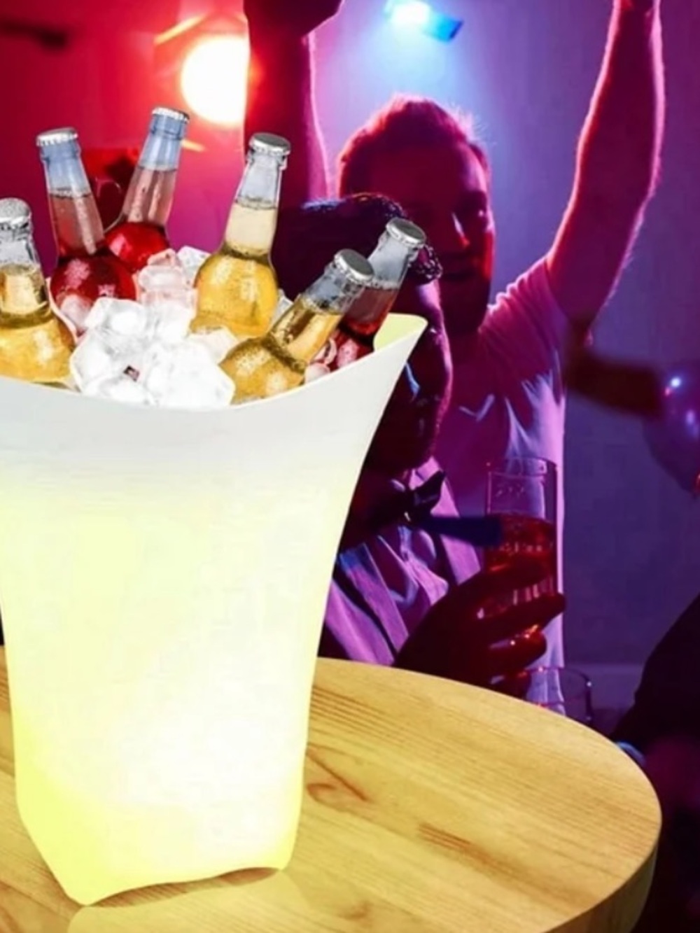 LED Ice Bucket with Bluetooth Speaker Lighted Beverage Tub for Parties Portable - Picture 5 of 7